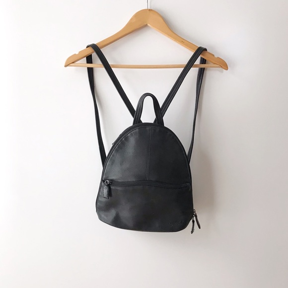 Tignanello Handbags - Tignanello • Soft Black Leather Backpack Purse